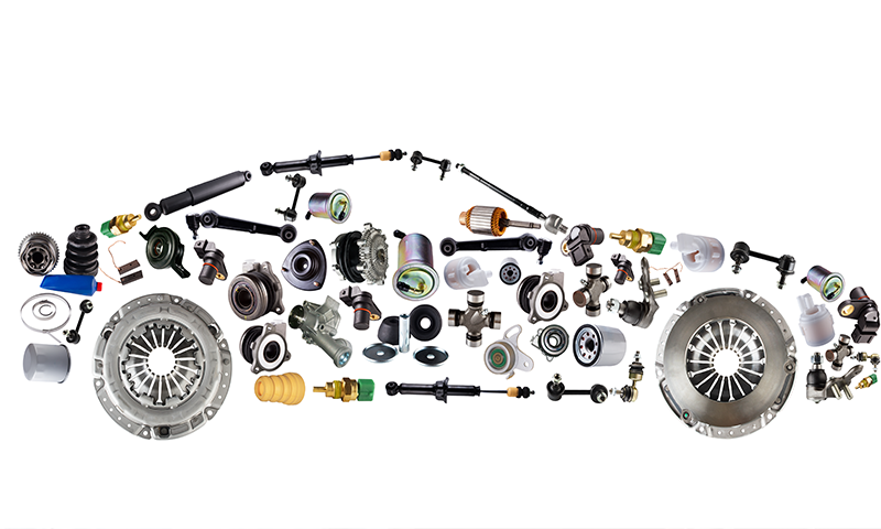 Suku cadang mobil bekas Vauxhall seperti mesin, bumper, dan gearbox di gudang PhoenixSpares